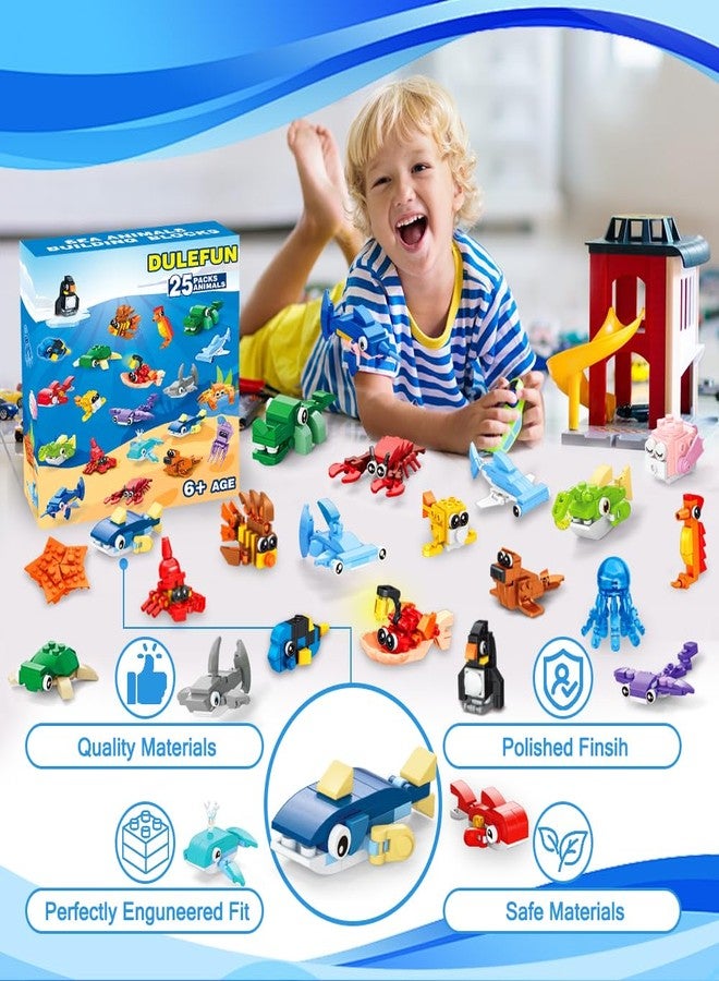 DULEFUN 25pcs Party Favors for Kids, Valentine Easter Building Blocks Bricks Toys Sea Marine Animals for Classroom Prizes Goodie Bag Fillers Halloween Christmas Birthday Gift for Boys Girls Ages 6+ - Image 5